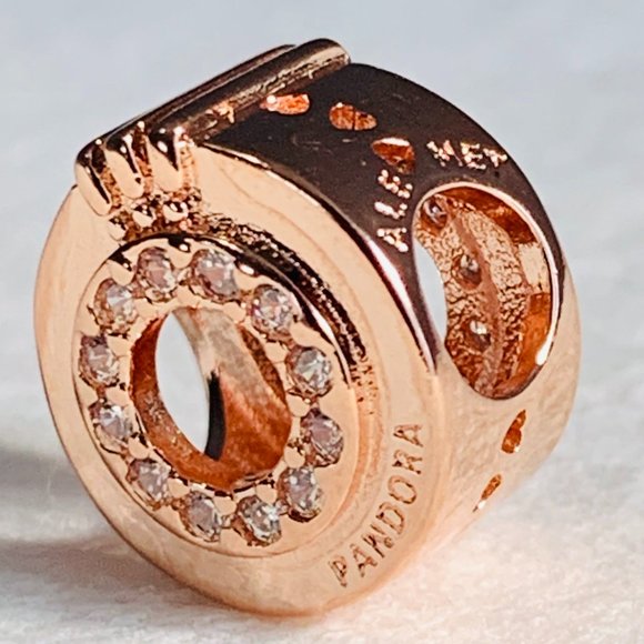 NEW Authentic Pandora Open Center Pave Crown O Charm / Pandora Bracelet - Picture 2 of 7